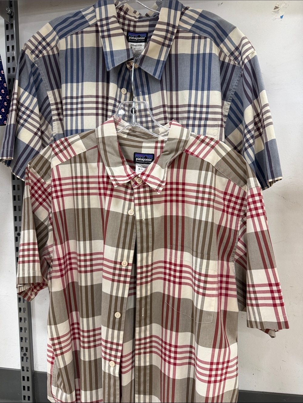 Set of Patagonia Men's Short-Sleeve Plaid Button-Up Shirts